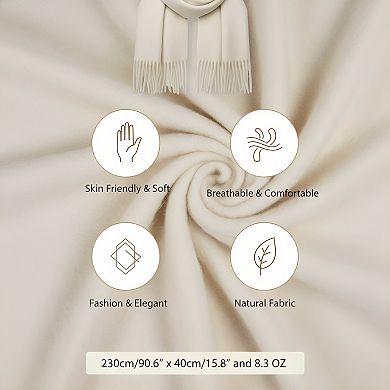 Mohair Winter Scarf Pure Color Warm with Cashmere Feel