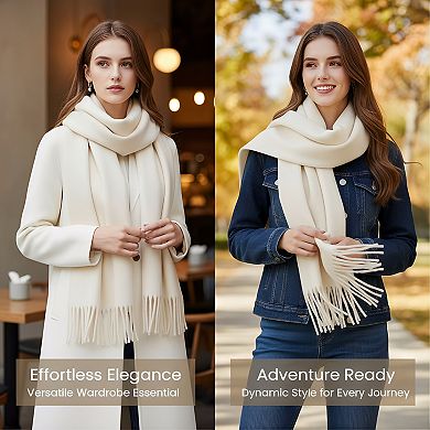 Mohair Winter Scarf Pure Color Warm with Cashmere Feel