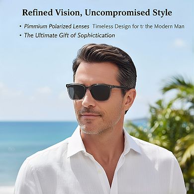 Polarized Men's Sunglasses with UV400 Protection & Acetate Frame for Driving Fishing