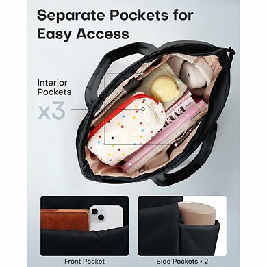 Puffer Tote Bag Multi Pocket Lightweight for Work and Travel