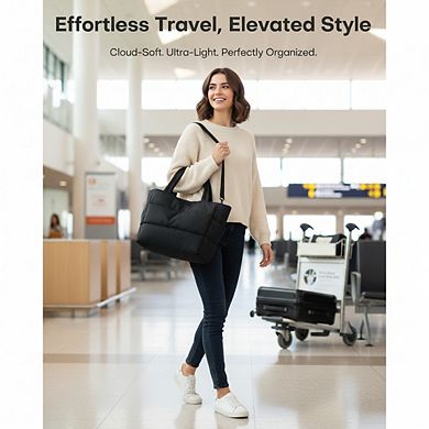Puffer Tote Bag Multi Pocket Lightweight for Work and Travel