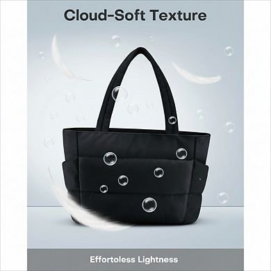 Puffer Tote Bag Multi Pocket Lightweight for Work and Travel