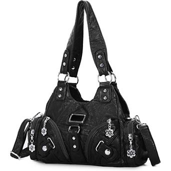 Multi Pocket Tote Bag Hobo Shoulder Style with Zipper for Essentials