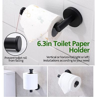 10pcs Bathroom Hardware Set, Including 16" Hand Towel Bars, Toilet Paper Holders, Towel Rings