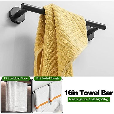 10pcs Bathroom Hardware Set, Including 16" Hand Towel Bars, Toilet Paper Holders, Towel Rings