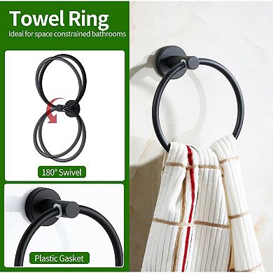 10pcs Bathroom Hardware Set, Including 16" Hand Towel Bars, Toilet Paper Holders, Towel Rings
