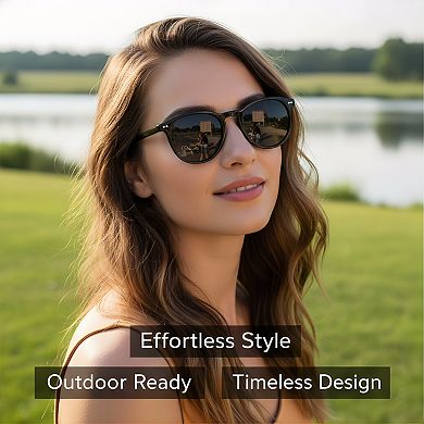 Polarized Round Sunglasses UV400 Protection for Driving Fishing Golf