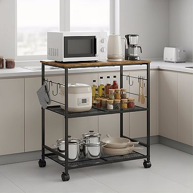 Microwave Cart on Wheels Storage Utility Cart for Kitchen Office
