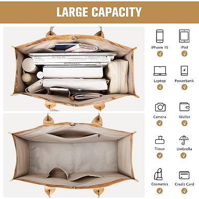 PVC Tote Bag Kraft Paper Style with Top Handle for Work