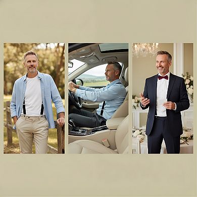 Men's X-Back Suspenders with Heavy Duty Clips, 2 Inch Wide Adjustable