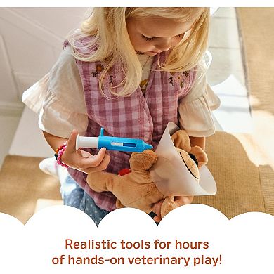 Pet Vet Play Set with Dog Cat Plushies and Doctor Kit