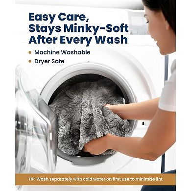 Plush Fuzzy Throw Blanket Minky and Fluffy for Living Room Decor