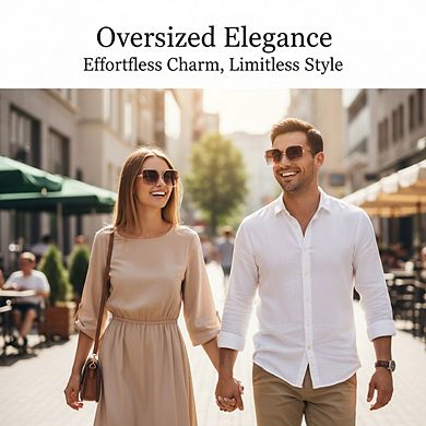 Oversized Square Fashion Sunglasses UV Protection Unisex for Women Men