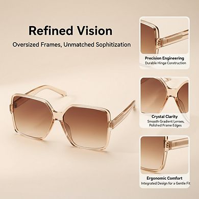 Oversized Square Fashion Sunglasses UV Protection Unisex for Women Men