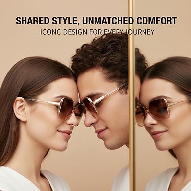 Oversized Square Fashion Sunglasses UV Protection Unisex for Women Men