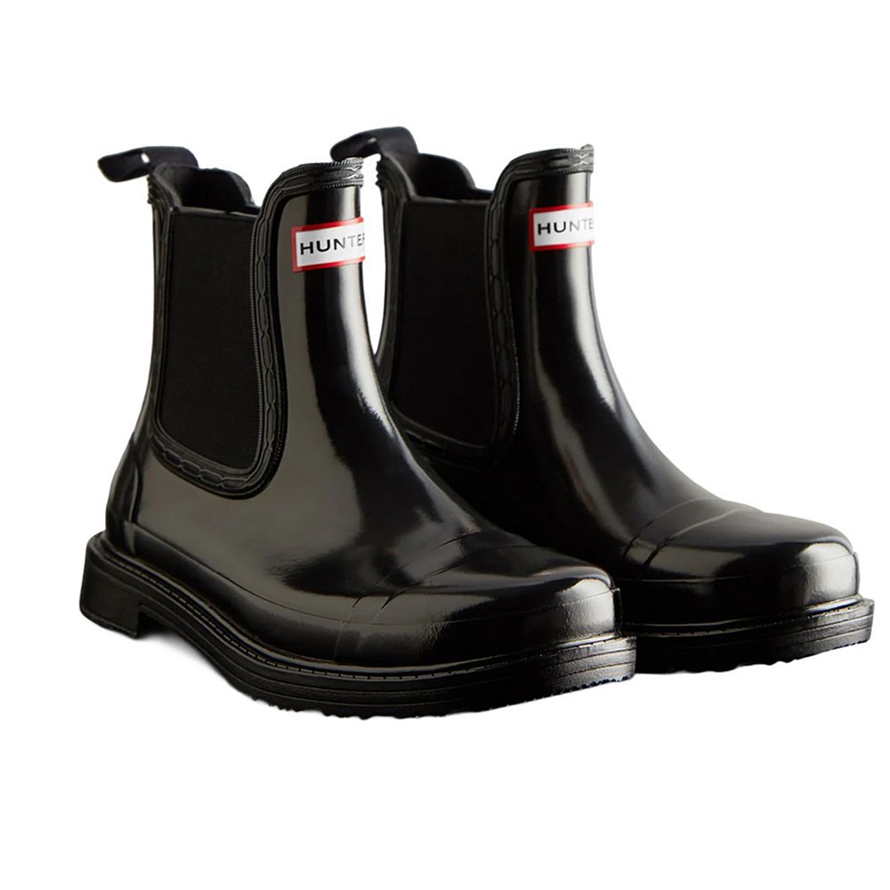 Hunter Womens/Ladies Commando Gloss Chelsea Boots