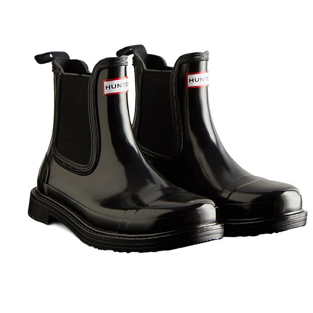 靴 HUNTER WOMENS COMMANDO CHELSEA BOOT Hunter Womens/Ladies Commando Gloss Chelsea Boots