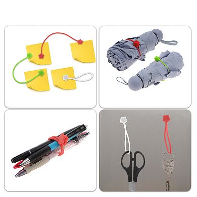 5 Pcs Magnetic Cable Ties, 7.48" Length Cable Organizer with Flower-shaped Magnetic Suction Head
