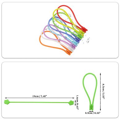 5 Pcs Magnetic Cable Ties, 7.48" Length Cable Organizer with Flower-shaped Magnetic Suction Head