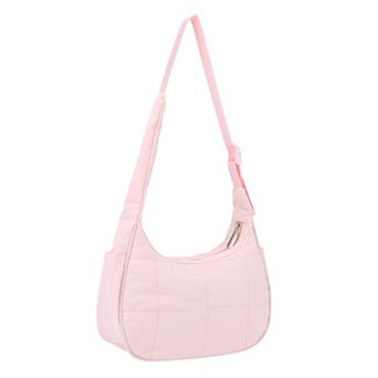 Puffer Shoulder Bag for Women Nylon Quilted Purses Puffy Handbags with Adjustable Strap