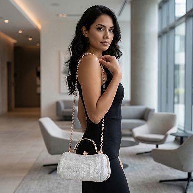 Rhinestone Clutch Purses for Women Sparkly Gemstone Handbag with Detachable Chain