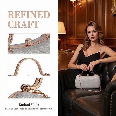 Rhinestone Clutch Purses for Women Sparkly Gemstone Handbag with Detachable Chain