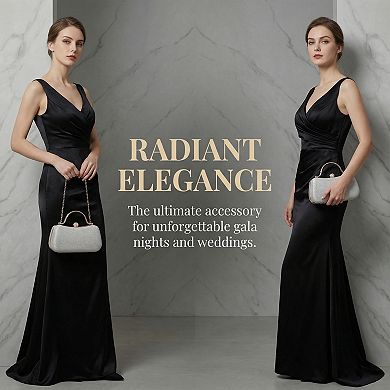 Rhinestone Clutch Purses for Women Sparkly Gemstone Handbag with Detachable Chain