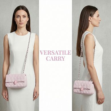 Quilted Shoulder Bag for Women Medium Flap Crossbody Handbag with Chain Strap