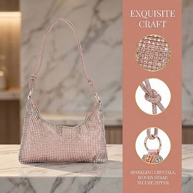 Sparkly Rhinestone Clutch Purses for Women Evening Bag Prom Party Shoulder Bag