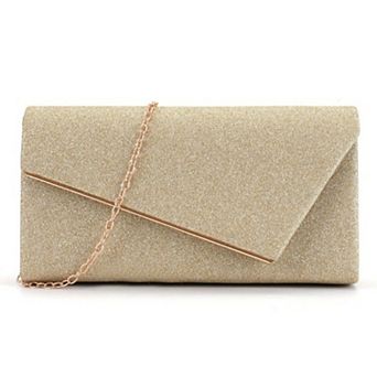 Clutch Purses for Women Cocktail Prom Shiny Sequin Envelope Bag with Chain
