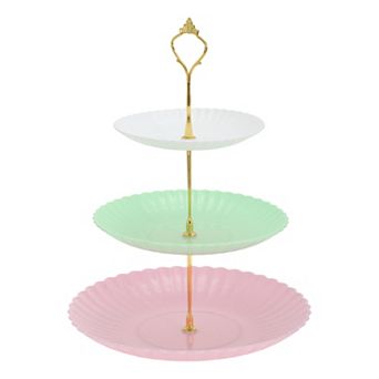 3 tier Dessert Cupcake Stand, Wave Style Cup Cake Holder Tower with Tiered Tray