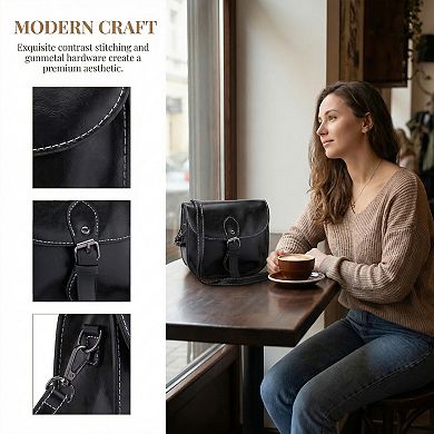 Crossbody Bags for Women Leather Handbags with Charm and Adjustable Strap