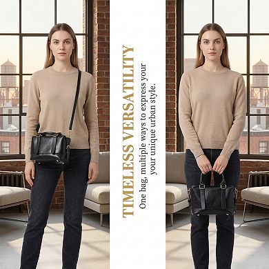 Satchel Handbags for Women Leather Top Handle Crossbody Bags with Adjustable Strap