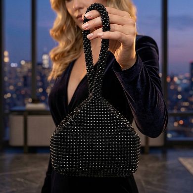 Evening Bag for Women Sparkly Triangle Clutch Purse with Beads