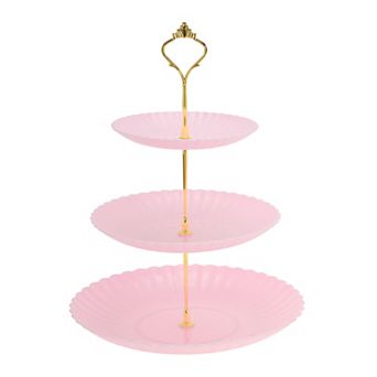 3 tier Dessert Cupcake Stand, Wave Style Cup Cake Holder Tower with Tiered Tray