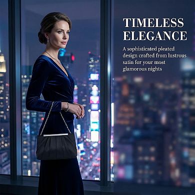 Clutch Purse for Women Soft Pleated Evening Bag with Metal Chain