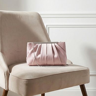 Clutch Purse for Women Soft Pleated Evening Bag with Metal Chain