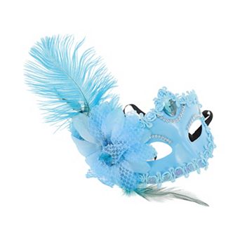 Ostrich Feather Half Face Party Mask 1 pc