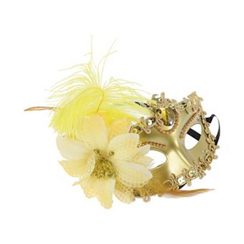 Ostrich Feather Half Face Party Mask 1 pc