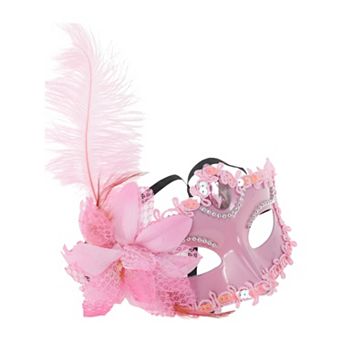 Ostrich Feather Half Face Party Mask 1 pc