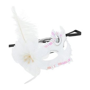 Ostrich Feather Half Face Party Mask 1 pc