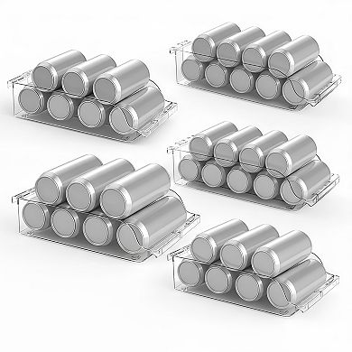 4-Pack Adjustable Refrigerator Soda Can Organizers and Expandable Dispensers