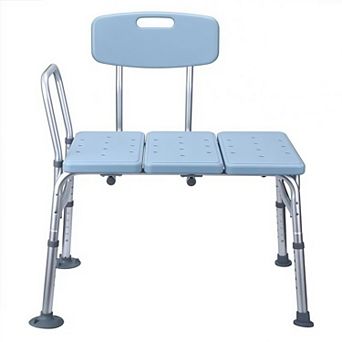 Medical Bathroom Safety Shower Tub Transfer Bench with Back & Handle