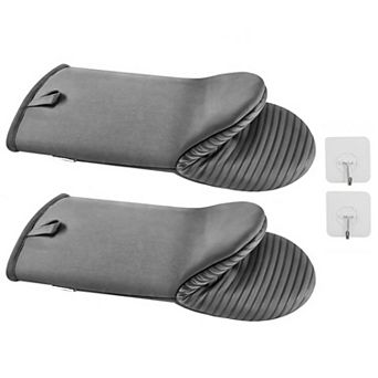 Heat Resistant Silicone Oven Mitt Set with Non-Slip Grip (Set of 2)