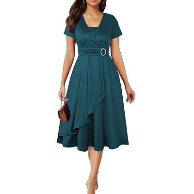 mini a line dress for women Sample Cutout Turtleneck A-Line Mini Dress main image 1