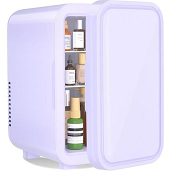 YASHE 6L Mini Fridge, 8 Can Skincare & Drink, Cooler/Warmer, 110V/12V, for Office, Bedroom, Car