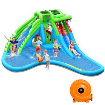 Inflatable Crocodile Water Slide Kids Bounce Castle with 780W Blower