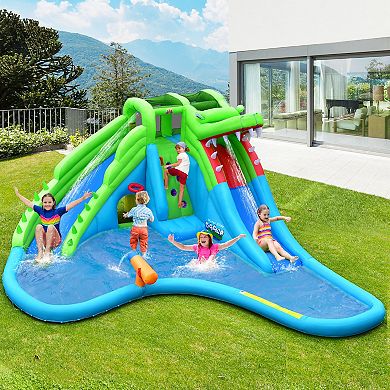 Inflatable Crocodile Water Slide Kids Bounce Castle with 780W Blower