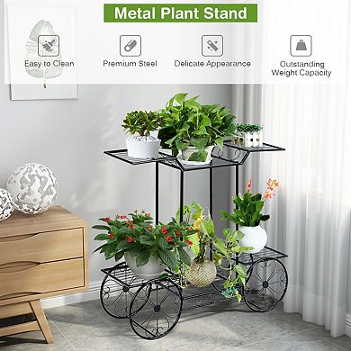 6-Tier Garden Plant Stand Cart Display Rack