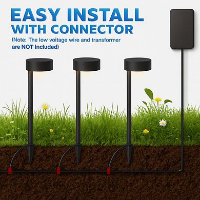 Low Voltage LED Landscape Path Light, 12V Outdoor Metal Pathway Light, Waterproof Warm White Walkway